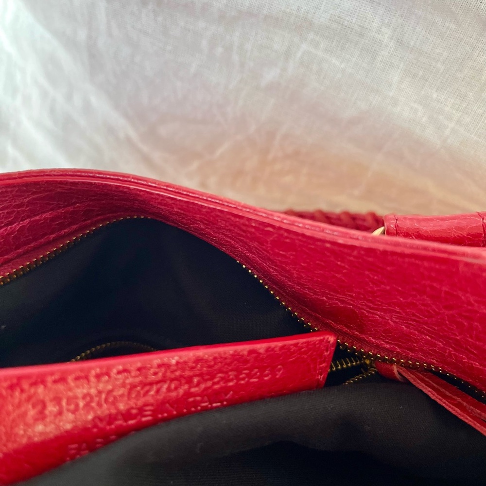 Balenciaga Red Leather Satchel Bag - Picture 8 of 12